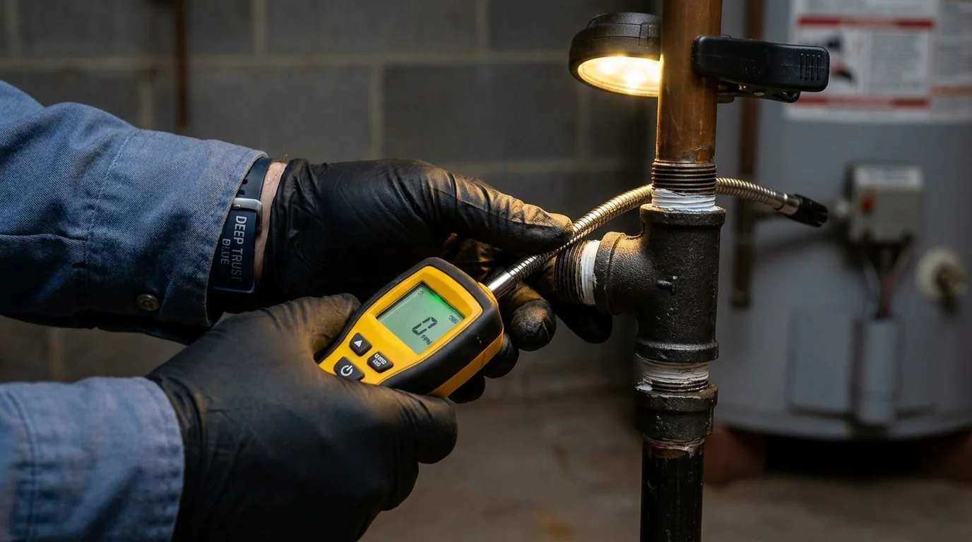 Gas leak detection with electronic sniffer by Johns Plumbing LLC in Valley View