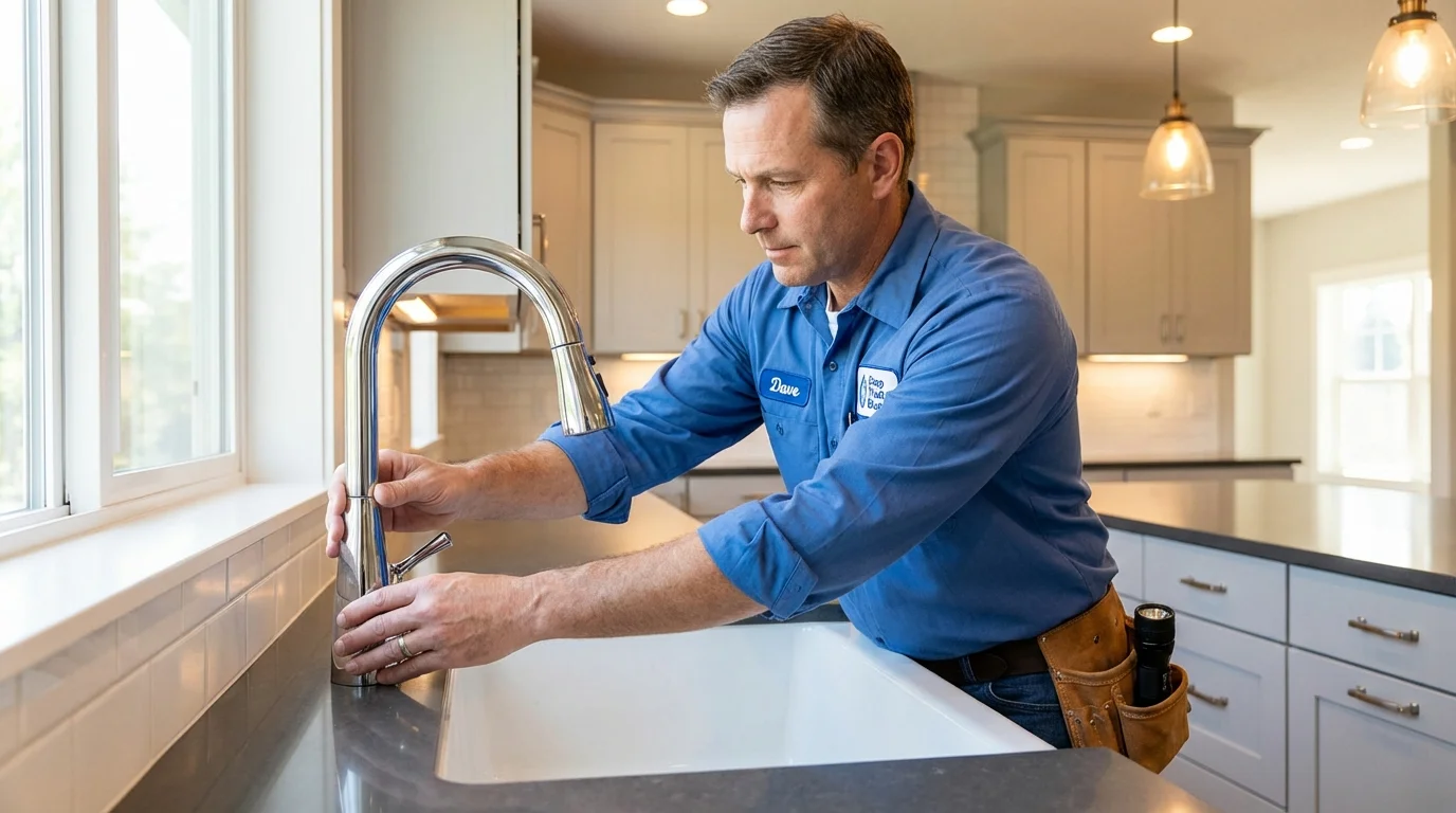 Kitchen faucet installation by Johns Plumbing LLC in Valley View
